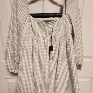 Gianni Bini Gray Gingham Dress